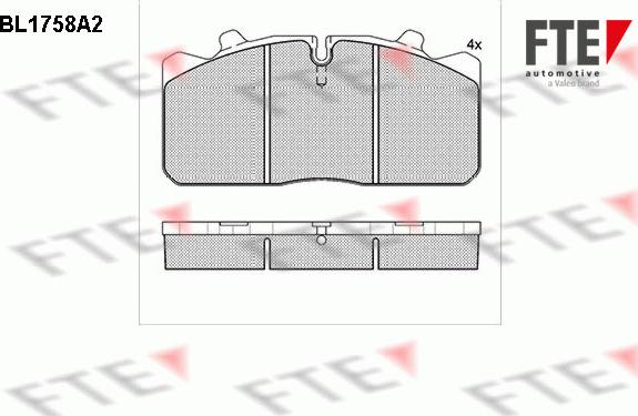 FTE BL1758A2 - Bremsbelagsatz, Scheibenbremse alexcarstop-ersatzteile.com