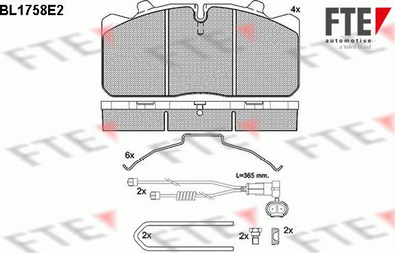 FTE BL1758E2 - Bremsbelagsatz, Scheibenbremse alexcarstop-ersatzteile.com