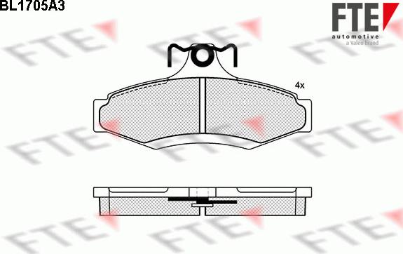 FTE BL1705A3 - Bremsbelagsatz, Scheibenbremse alexcarstop-ersatzteile.com