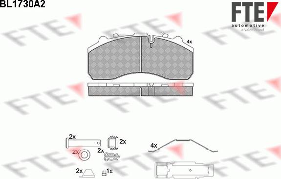 FTE BL1730A2 - Bremsbelagsatz, Scheibenbremse alexcarstop-ersatzteile.com