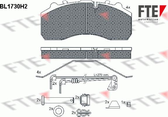 FTE BL1730H2 - Bremsbelagsatz, Scheibenbremse alexcarstop-ersatzteile.com