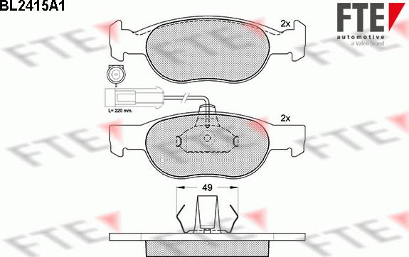 FTE BL2415A1 - Bremsbelagsatz, Scheibenbremse alexcarstop-ersatzteile.com