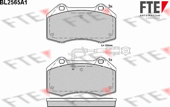 FTE BL2565A1 - Bremsbelagsatz, Scheibenbremse alexcarstop-ersatzteile.com