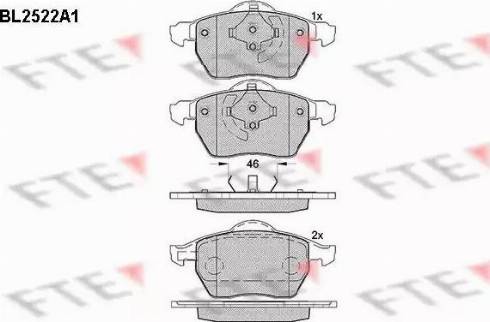 FTE BL2522A1 - Bremsbelagsatz, Scheibenbremse alexcarstop-ersatzteile.com