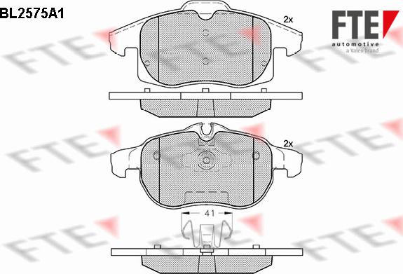 FTE BL2575A1 - Bremsbelagsatz, Scheibenbremse alexcarstop-ersatzteile.com