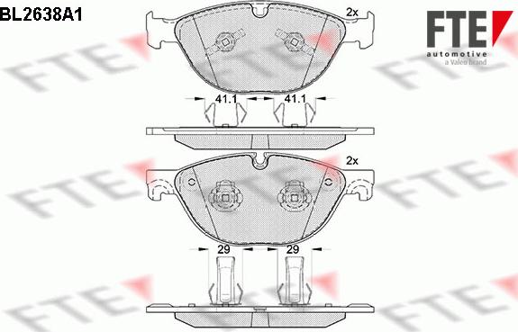 FTE BL2638A1 - Bremsbelagsatz, Scheibenbremse alexcarstop-ersatzteile.com