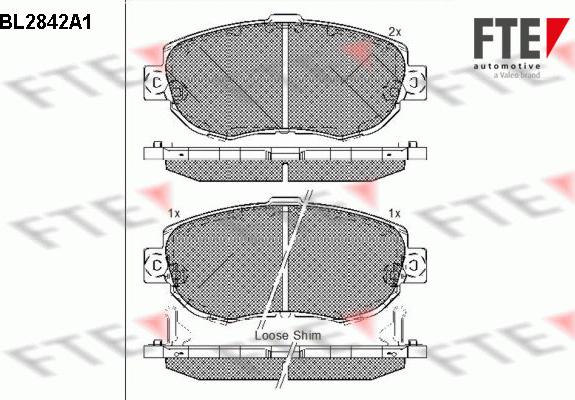 FTE BL2842A1 - Bremsbelagsatz, Scheibenbremse alexcarstop-ersatzteile.com