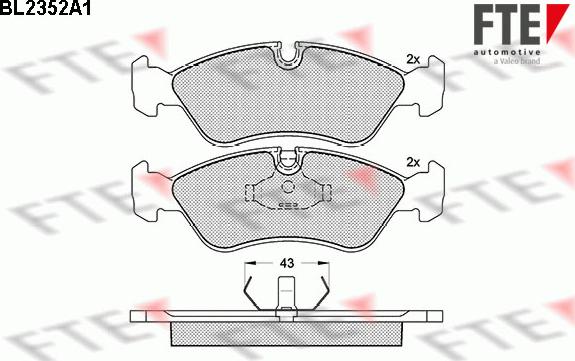 FTE BL2352A1 - Bremsbelagsatz, Scheibenbremse alexcarstop-ersatzteile.com