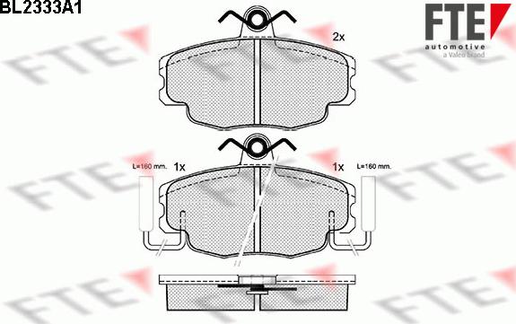 FTE BL2333A1 - Bremsbelagsatz, Scheibenbremse alexcarstop-ersatzteile.com