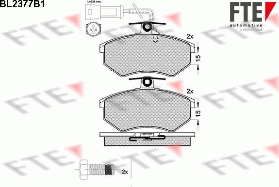 FTE BL2377B1 - Bremsbelagsatz, Scheibenbremse alexcarstop-ersatzteile.com