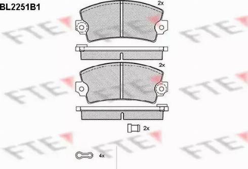 FTE BL2251B1 - Bremsbelagsatz, Scheibenbremse alexcarstop-ersatzteile.com