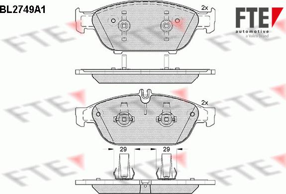 FTE BL2749A1 - Bremsbelagsatz, Scheibenbremse alexcarstop-ersatzteile.com