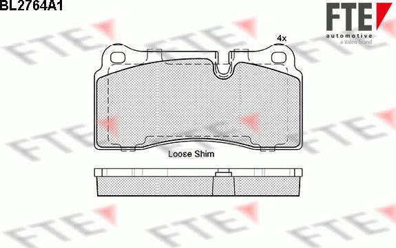 FTE BL2764A1 - Bremsbelagsatz, Scheibenbremse alexcarstop-ersatzteile.com