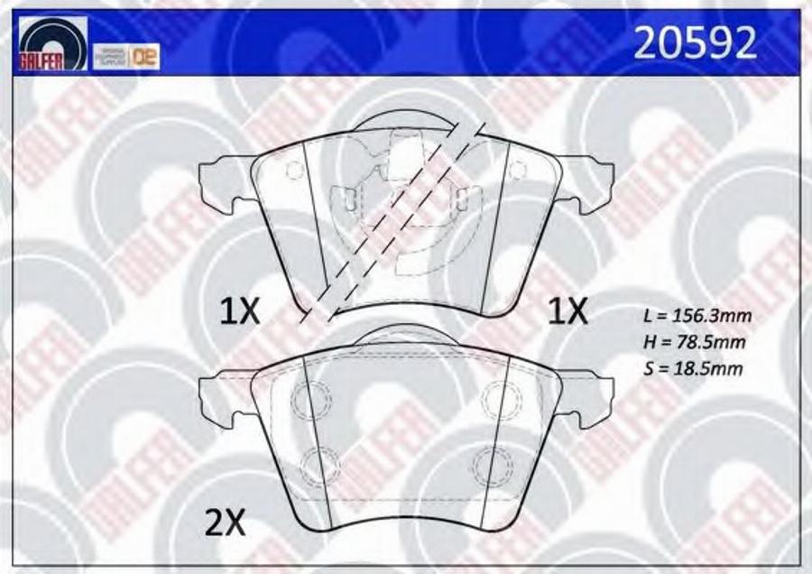 Galfer 20592 - Bremsbelagsatz, Scheibenbremse alexcarstop-ersatzteile.com