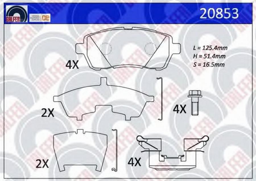 Galfer 20853 - Bremsbelagsatz, Scheibenbremse alexcarstop-ersatzteile.com