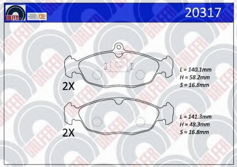 Galfer 20317 - Bremsbelagsatz, Scheibenbremse alexcarstop-ersatzteile.com