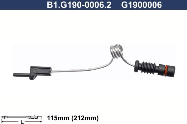 Galfer B1.G190-0006.2 - Warnkontakt, Bremsbelagverschleiß alexcarstop-ersatzteile.com