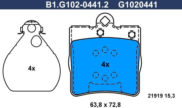 Galfer B1.G102-0441.2 - Bremsbelagsatz, Scheibenbremse alexcarstop-ersatzteile.com