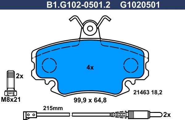 Galfer B1.G102-0501.2 - Bremsbelagsatz, Scheibenbremse alexcarstop-ersatzteile.com