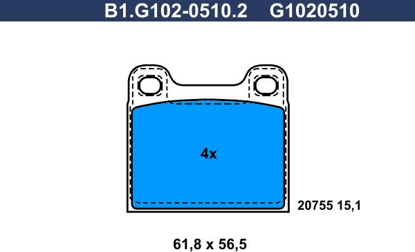 Galfer B1.G102-0510.2 - Bremsbelagsatz, Scheibenbremse alexcarstop-ersatzteile.com