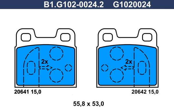 Galfer B1.G102-0024.2 - Bremsbelagsatz, Scheibenbremse alexcarstop-ersatzteile.com