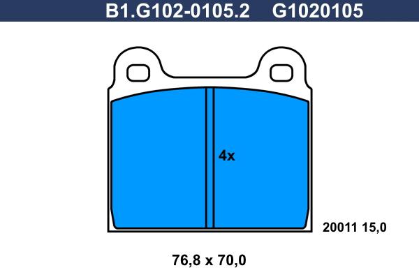 Galfer B1.G102-0105.2 - Bremsbelagsatz, Scheibenbremse alexcarstop-ersatzteile.com