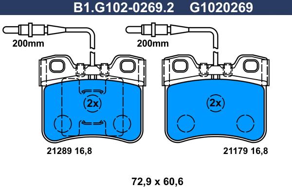 Galfer B1.G102-0269.2 - Bremsbelagsatz, Scheibenbremse alexcarstop-ersatzteile.com