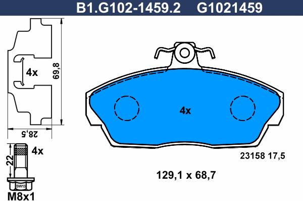 Galfer B1.G102-1459.2 - Bremsbelagsatz, Scheibenbremse alexcarstop-ersatzteile.com