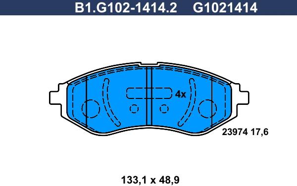 Galfer B1.G102-1414.2 - Bremsbelagsatz, Scheibenbremse alexcarstop-ersatzteile.com