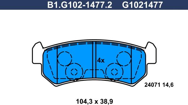 Galfer B1.G102-1477.2 - Bremsbelagsatz, Scheibenbremse alexcarstop-ersatzteile.com