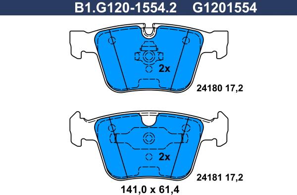 Galfer B1.G120-1554.2 - Bremsbelagsatz, Scheibenbremse alexcarstop-ersatzteile.com