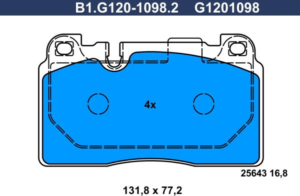 Galfer B1.G120-1098.2 - Bremsbelagsatz, Scheibenbremse alexcarstop-ersatzteile.com