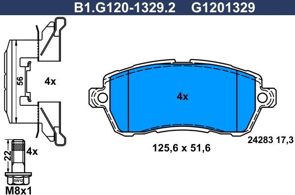 Galfer B1.G120-1329.2 - Bremsbelagsatz, Scheibenbremse alexcarstop-ersatzteile.com