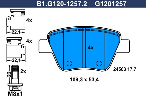 Galfer B1.G120-1257.2 - Bremsbelagsatz, Scheibenbremse alexcarstop-ersatzteile.com