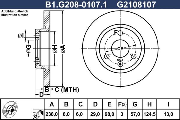 Galfer B1.G208-0107.1 - Bremsscheibe alexcarstop-ersatzteile.com