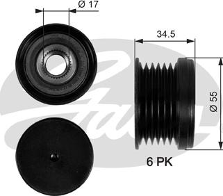 Gates OAP7090 - Riemenscheibe, Generator alexcarstop-ersatzteile.com