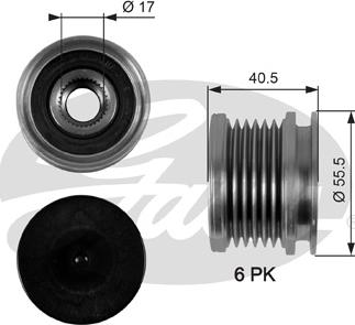 Gates OAP7040 - Riemenscheibe, Generator alexcarstop-ersatzteile.com