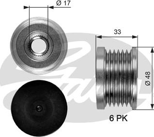 Gates OAP7054 - Riemenscheibe, Generator alexcarstop-ersatzteile.com