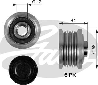 Gates OAP7052 - Riemenscheibe, Generator alexcarstop-ersatzteile.com