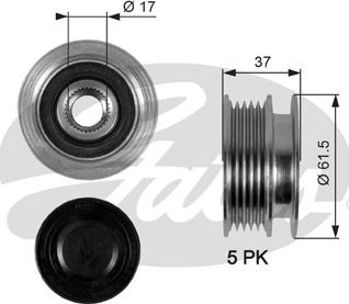 Gates OAP7067 - Riemenscheibe, Generator alexcarstop-ersatzteile.com