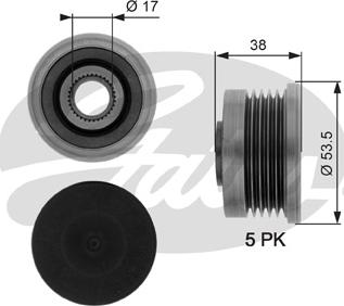 Gates OAP7082 - Riemenscheibe, Generator alexcarstop-ersatzteile.com