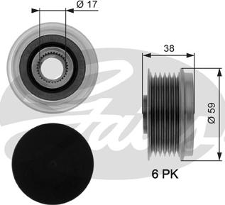 Gates OAP7039 - Riemenscheibe, Generator alexcarstop-ersatzteile.com