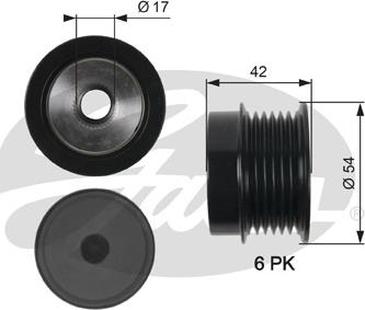 Gates OAP7035 - Riemenscheibe, Generator alexcarstop-ersatzteile.com