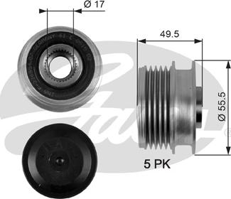 Gates OAP7079 - Riemenscheibe, Generator alexcarstop-ersatzteile.com