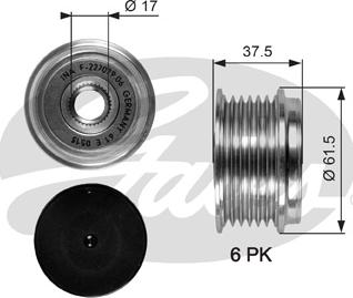 Gates OAP7075 - Riemenscheibe, Generator alexcarstop-ersatzteile.com