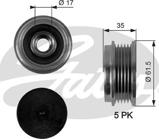 Gates OAP7076 - Riemenscheibe, Generator alexcarstop-ersatzteile.com