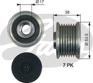 Gates OAP7190 - Riemenscheibe, Generator alexcarstop-ersatzteile.com