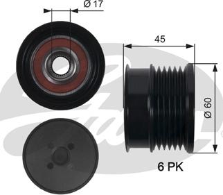 Gates OAP7156 - Riemenscheibe, Generator alexcarstop-ersatzteile.com