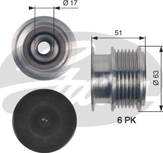 Gates OAP7150 - Riemenscheibe, Generator alexcarstop-ersatzteile.com