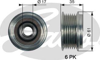 Gates OAP7166 - Riemenscheibe, Generator alexcarstop-ersatzteile.com